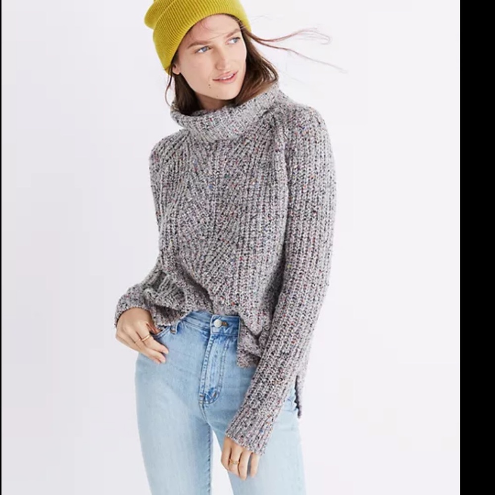 Madewell ▪️Colorfleck Ribbed Turtleneck Sweater.